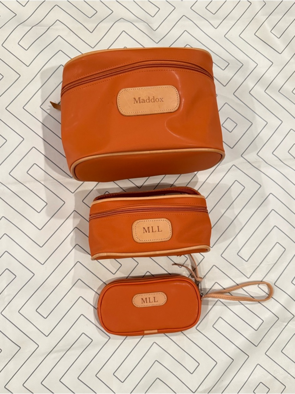 Bundle of Jon Hart Design Burnt Orange Travel Cases